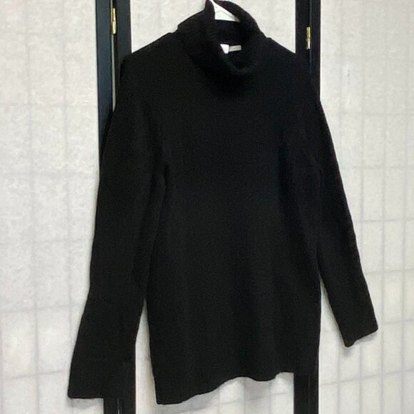 Calvin Klein Turtleneck Fuzzy Soft Knit Pull Over Sweater Black L Long Sleeve - Picture 3 of 13